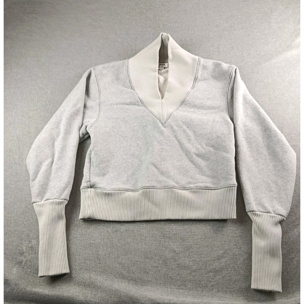 Agolde Klara Extended V-neck Sweatshirt Womens Size Xs Heather Gray Pullover